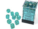 Chessex 27985 Borealis Teal / Gold 12mm d6  (36 Dice)