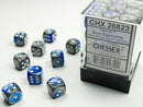 Chessex 26823 Gemini 12mm D6 Blue Silver / White (36)