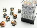 Chessex 26824 Gemini 12mm D6 Copper Steel / White (36)
