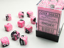 Chessex 26830 Gemini 12mm D6 Black Pink / White (36)