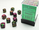 Chessex 26834 Gemini 12mm D6 Green Purple Gold / Black (36)