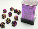 Chessex 26840 Gemini 12mm D6 Black Purple / Gold (36)