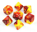 Chessex 26450 Gemini   Red Yellow / Silver (7)