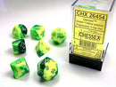 Chessex 26454 Gemini  Green Yellow / Silver (7)
