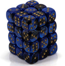 Chessex 26835 Gemini 12mm D6 Black Blue Gold / Black (36)