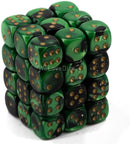 Chessex 26839 Gemini 12mm D6 Black Green / Gold (36)